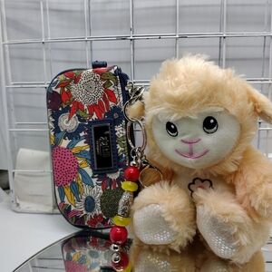 Vibrant Gigi Hill Floral Clutch/Coin Purse with Keychain And Soft Friend